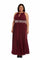 R&M Richards Long Plus Size Embellished Waist Dress 1328W - The Dress Outlet