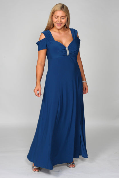 R&M Richards Long Plus Size Formal Stretchy Evening Dress - The Dress Outlet R&M Richards