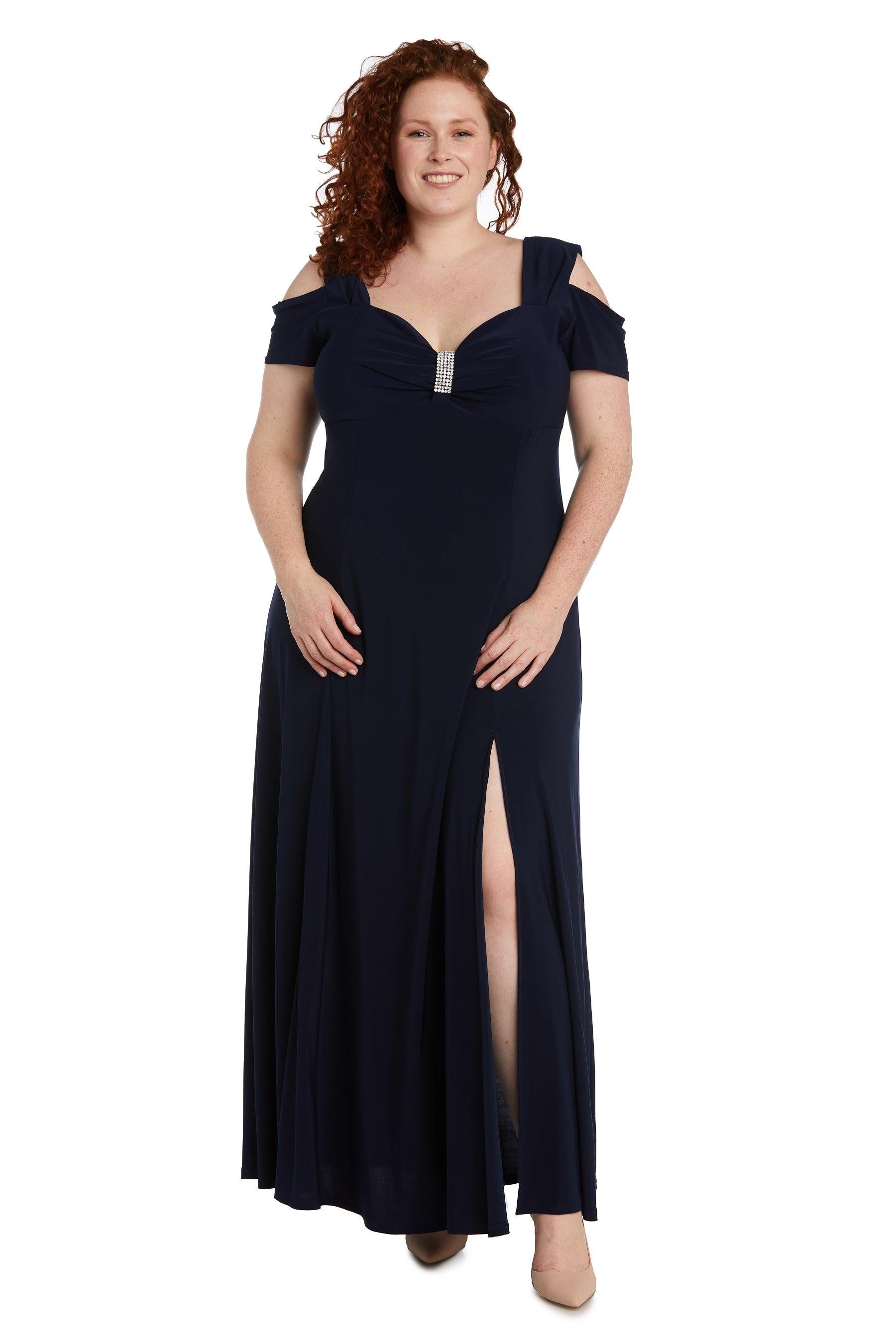 R&M Richards Long Plus Size Formal Evening Dress 1367W - The Dress Outlet
