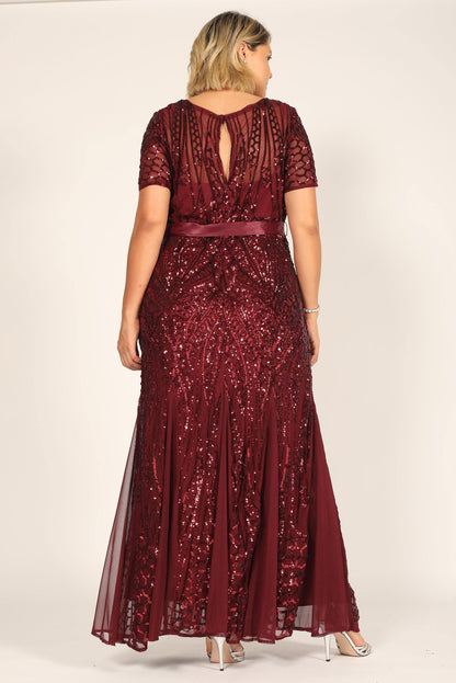 R&M Richards Long Plus Size Evening Dress 1875W - The Dress Outlet