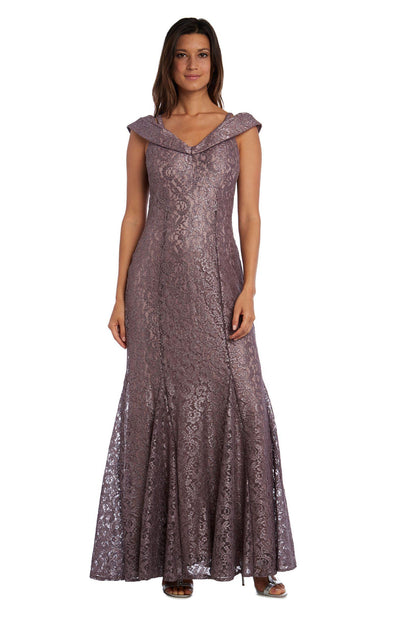 beautiful mocha shimmering mother of the bride dress gown R&M Richards