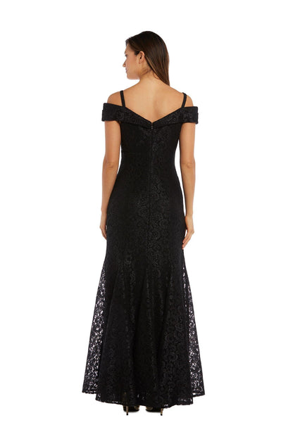 shimmering off the shoulder black dress