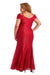 R&M Richards Plus Size Long Formal Lace Gown Red