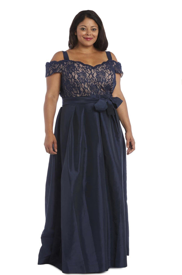 Long Plus Size Dress Lace Top R&M Richards 2056W