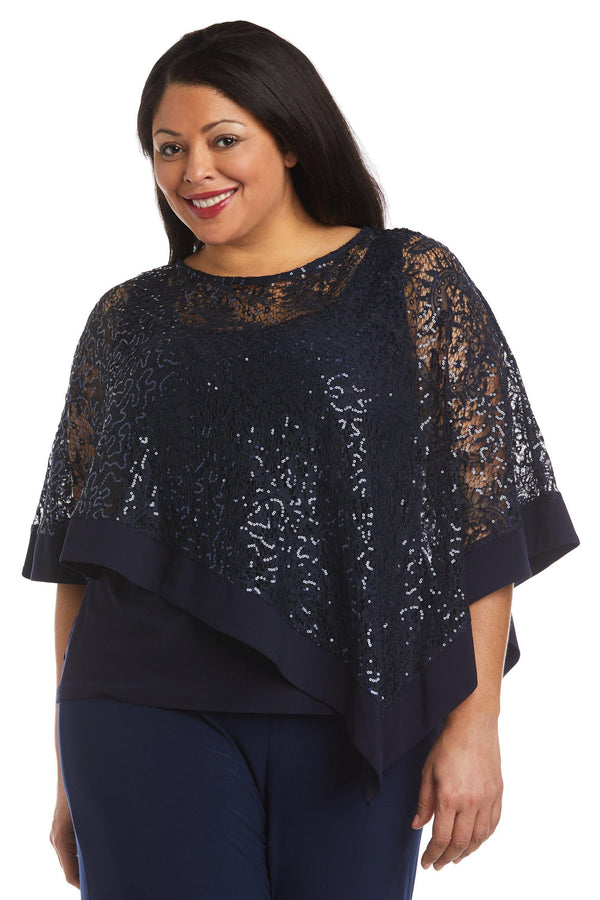 Plus Size One Piece Top Poncho R&M Richards 2117W