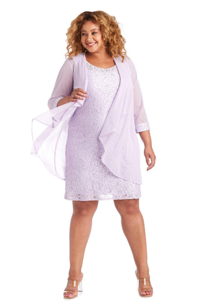 Short Lace Mother of the Bride Dress Lilac