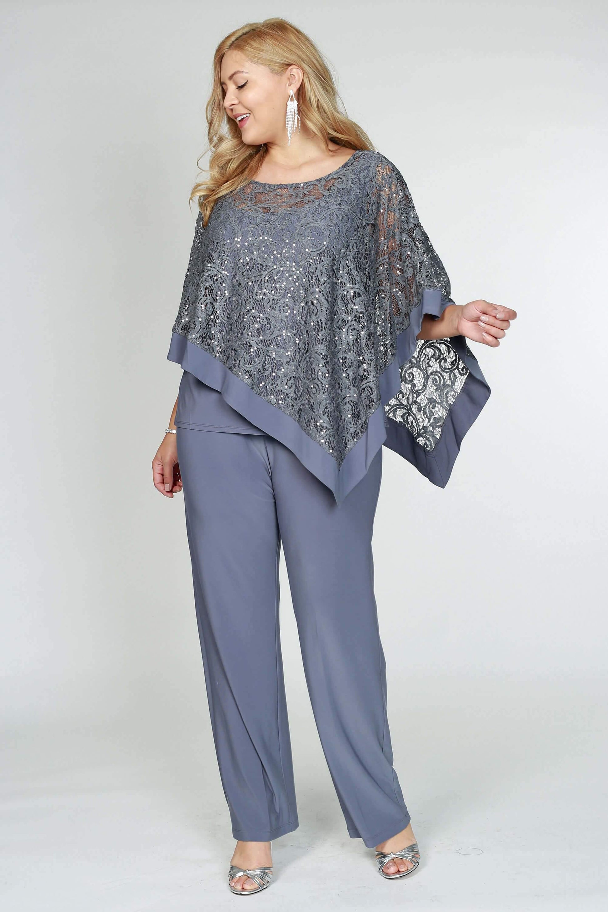 R&M Richards 2289W Plus Size Formal Cape Pant Suits