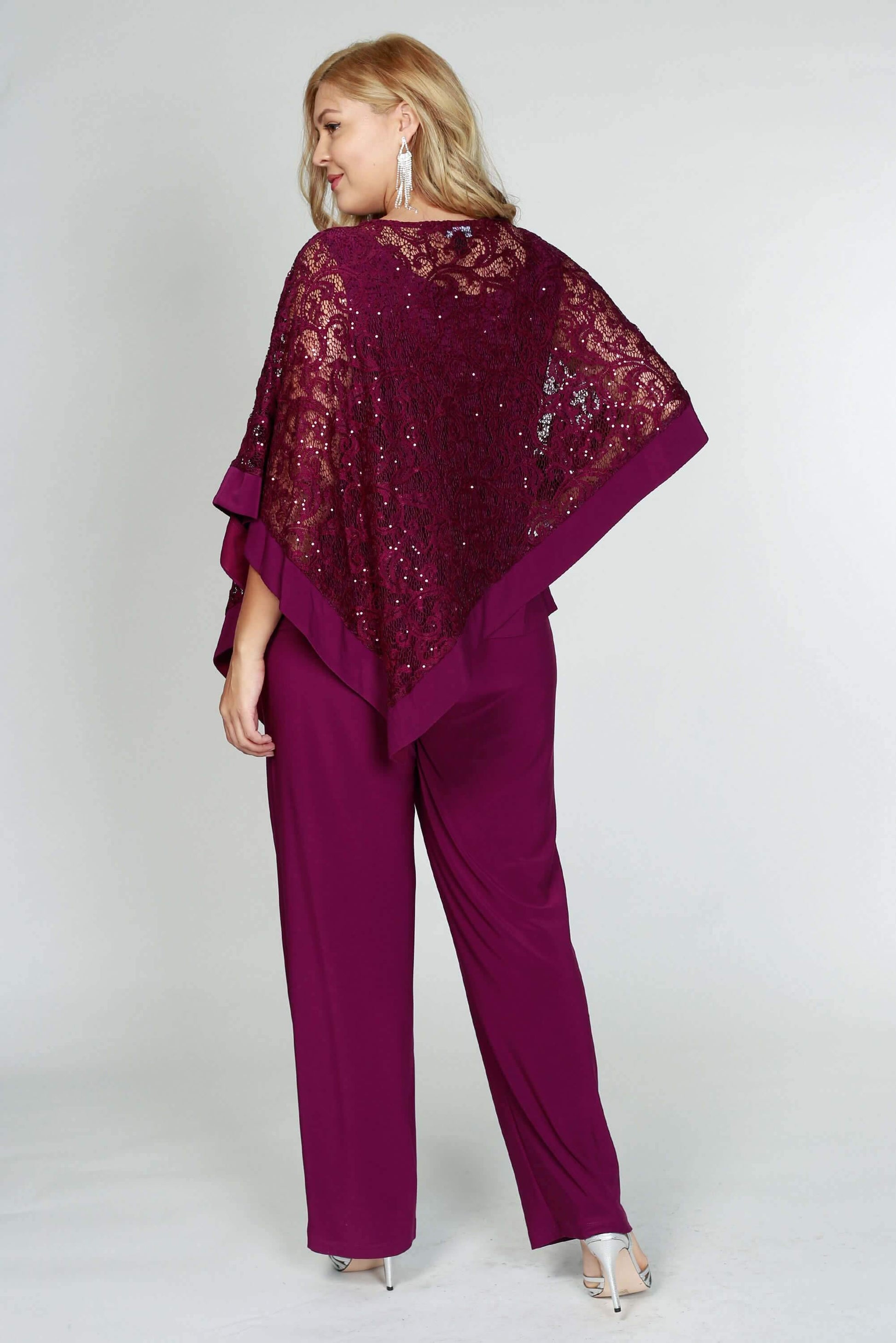 R&M Richards 2289W Plus Size Formal Cape Pant Suits