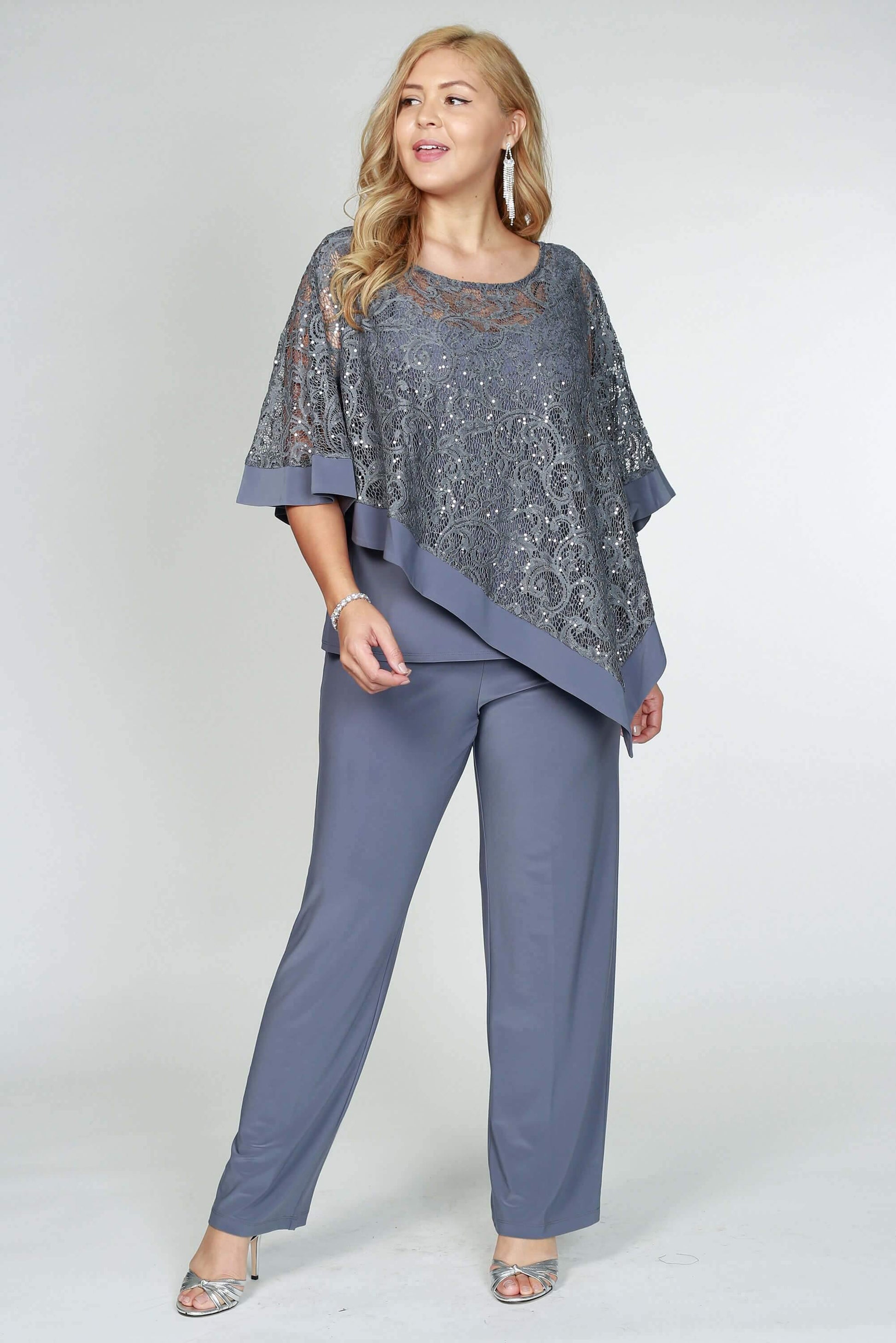 R&M Richards 2289W Plus Size Formal Cape Pant Suits