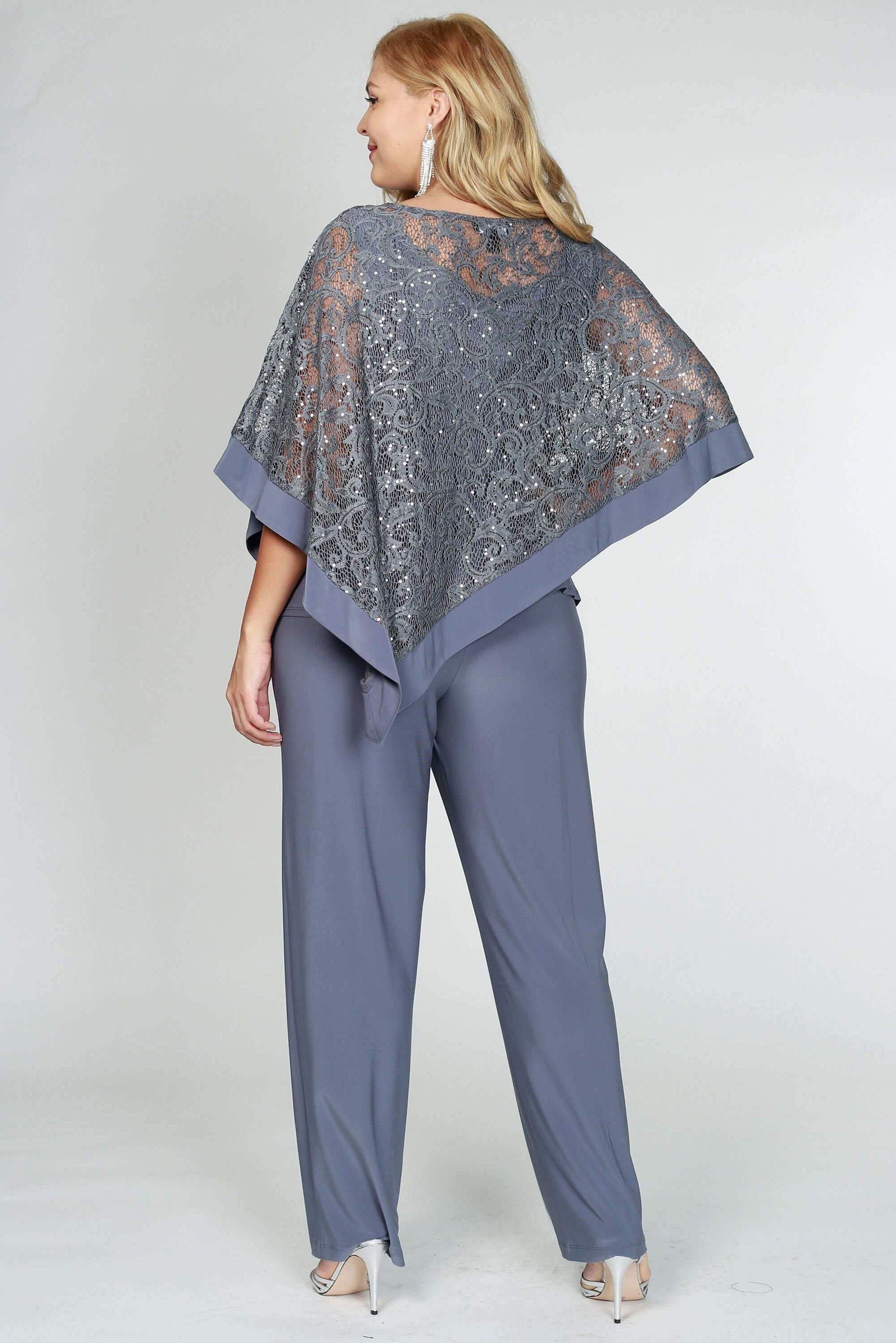 R&M Richards 2289W Plus Size Formal Cape Pant Suits