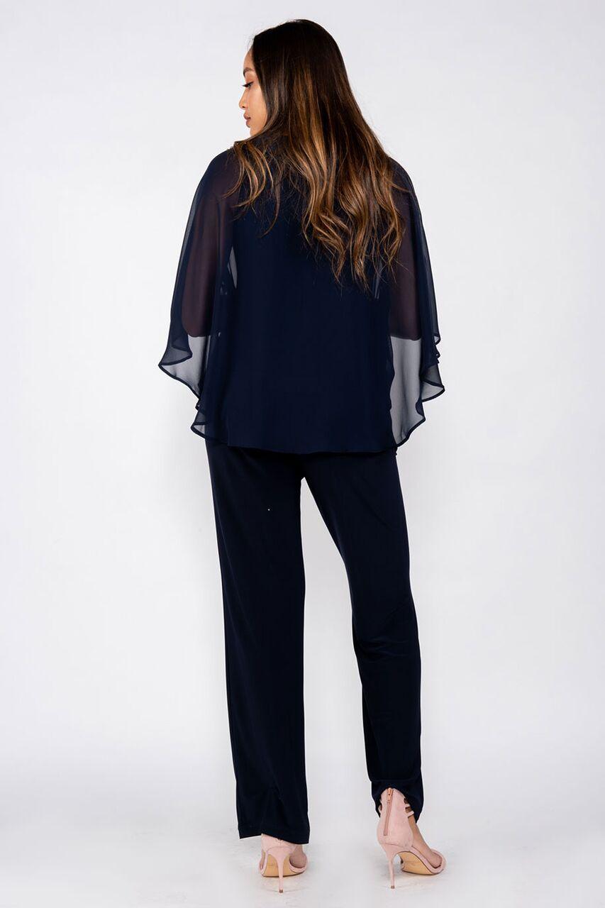 R&M Richards Mother of the Bride Cape Formal Pantsuit - The Dress Outlet R&M Richards