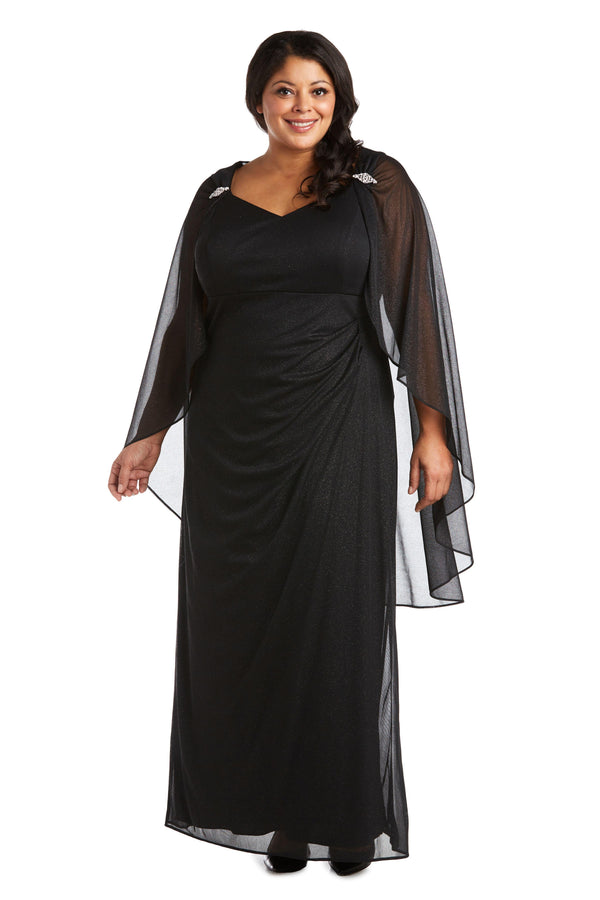 Long Plus Size Gown Formal Cape R&M Richards 2384W
