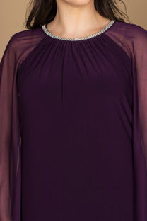 Black R&M Richards 2487W Plus Size Maternity Long Formal Cape Gown for ...