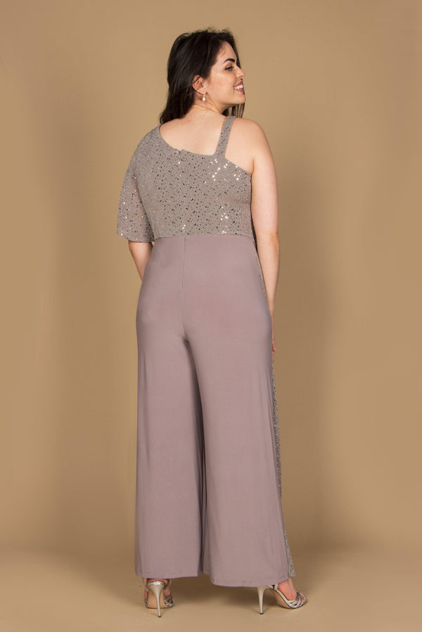 R&M Richards Jumpsuit Pant Sequined Overlay 3096 - The Dress Outlet