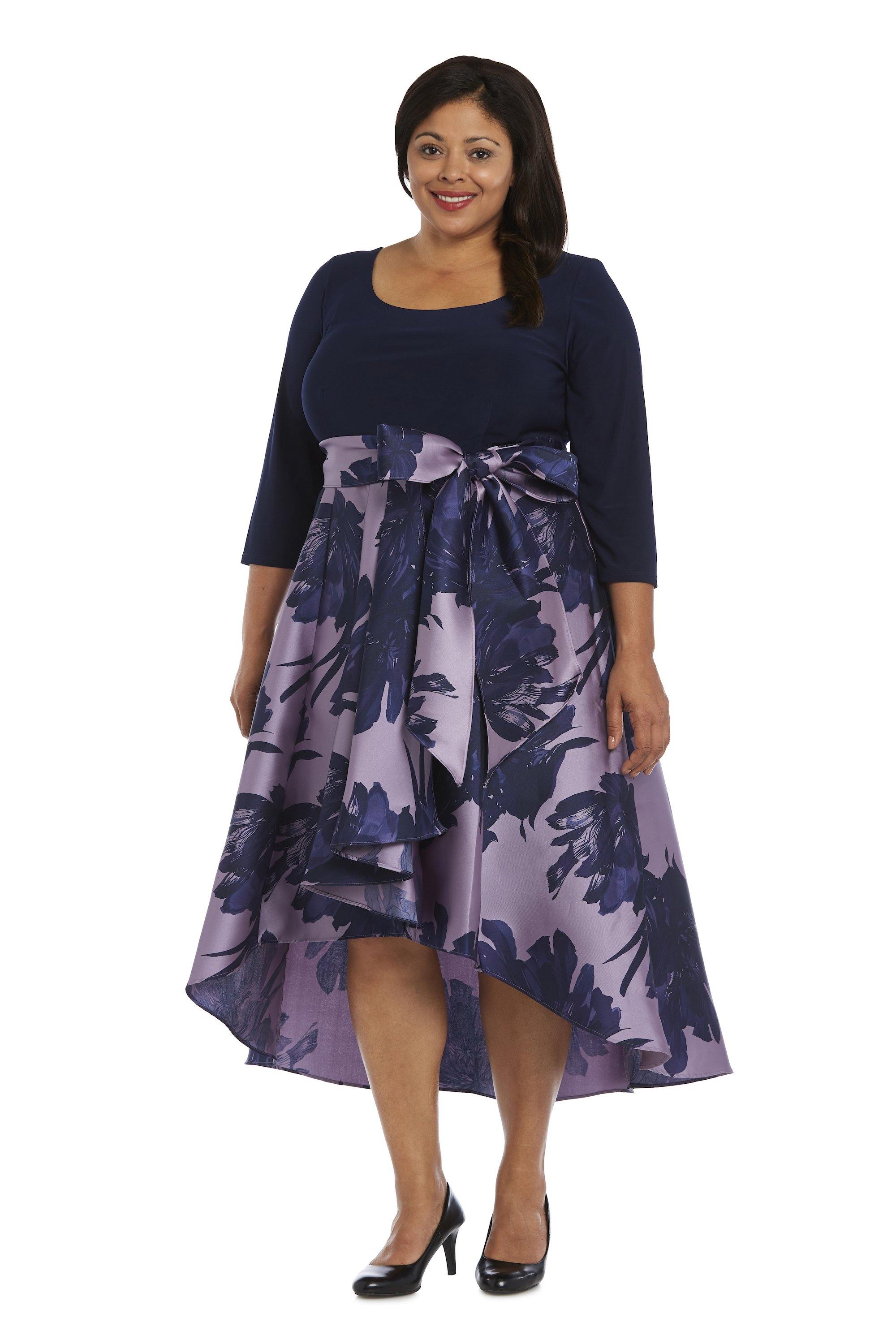 R&M Richards Plus Size High Low Dress 3131W - The Dress Outlet