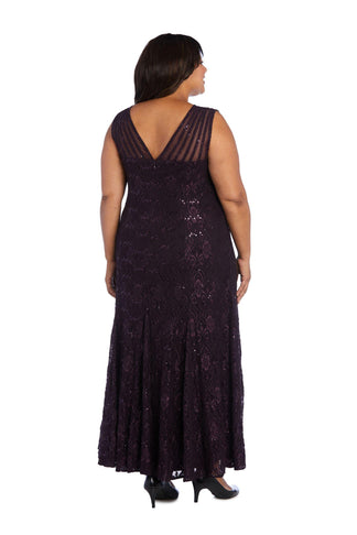 Charcoal R&M Richards 3198W Long Formal Plus Size Lace Gown for $117.99 ...