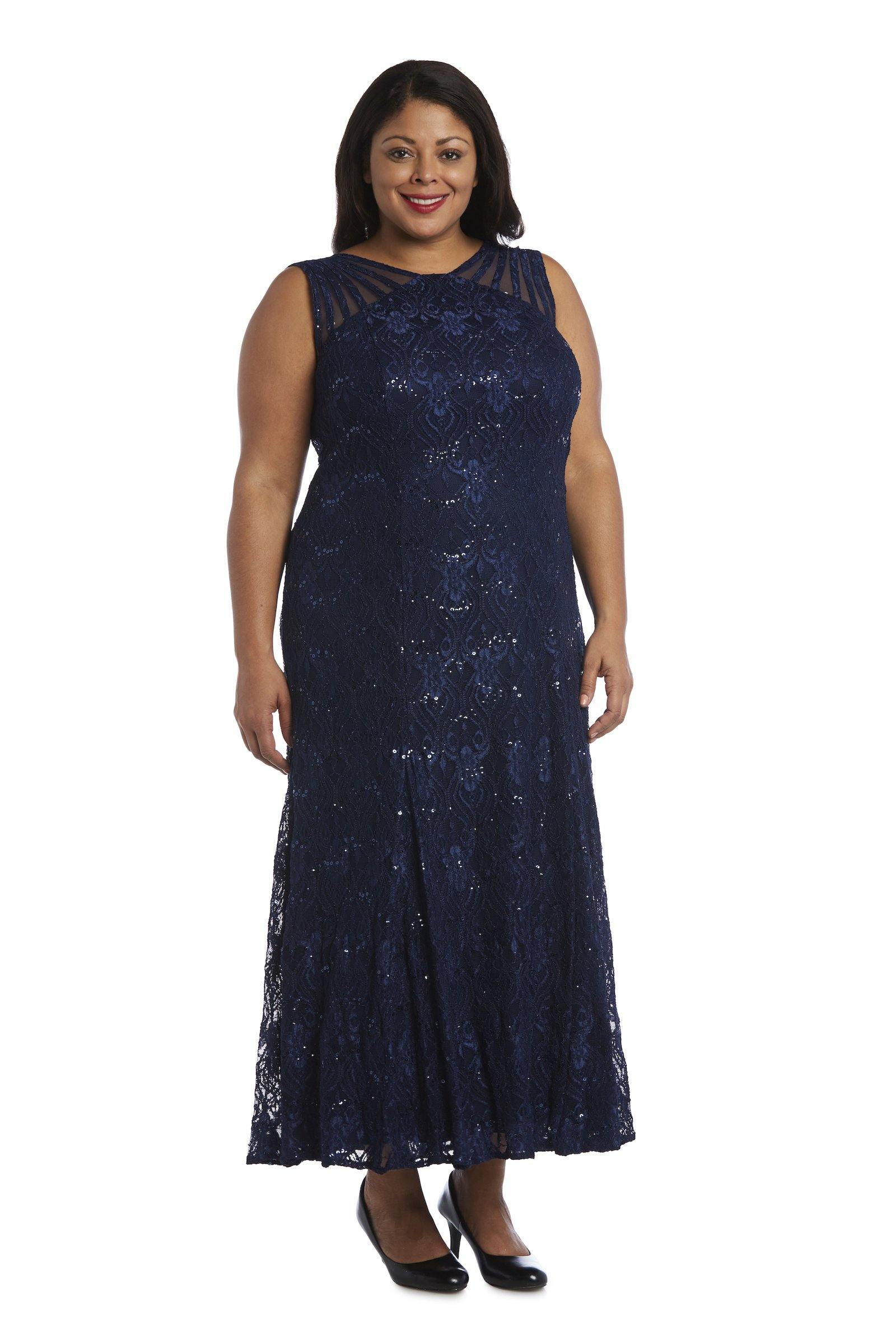 R&M Richards 3198W Long Formal Plus Size Lace Gown for $117.99 – The ...