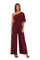 R&M Richards Asymmetric Jumpsuit with Overlay 3420 - The Dress Outlet