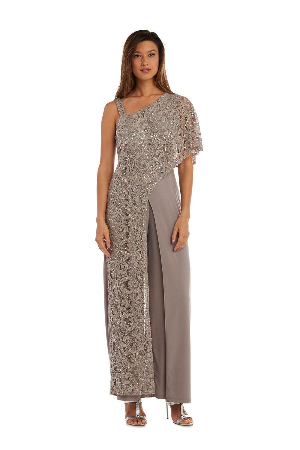 R&M Richards Asymmetric Evening Jumpsuit 3556 - The Dress Outlet