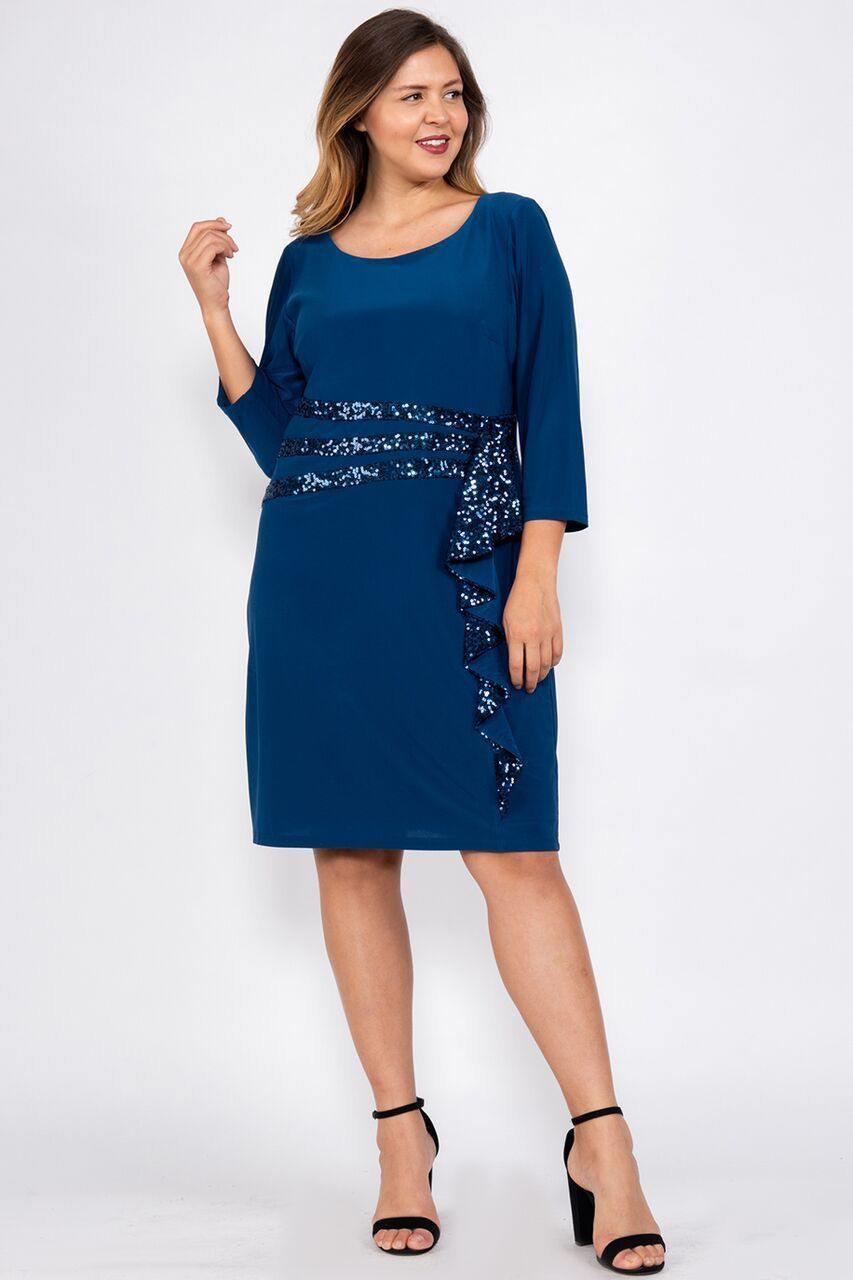 R&M Richards Short Plus Size Cocktail Dress - The Dress Outlet R&M Richards