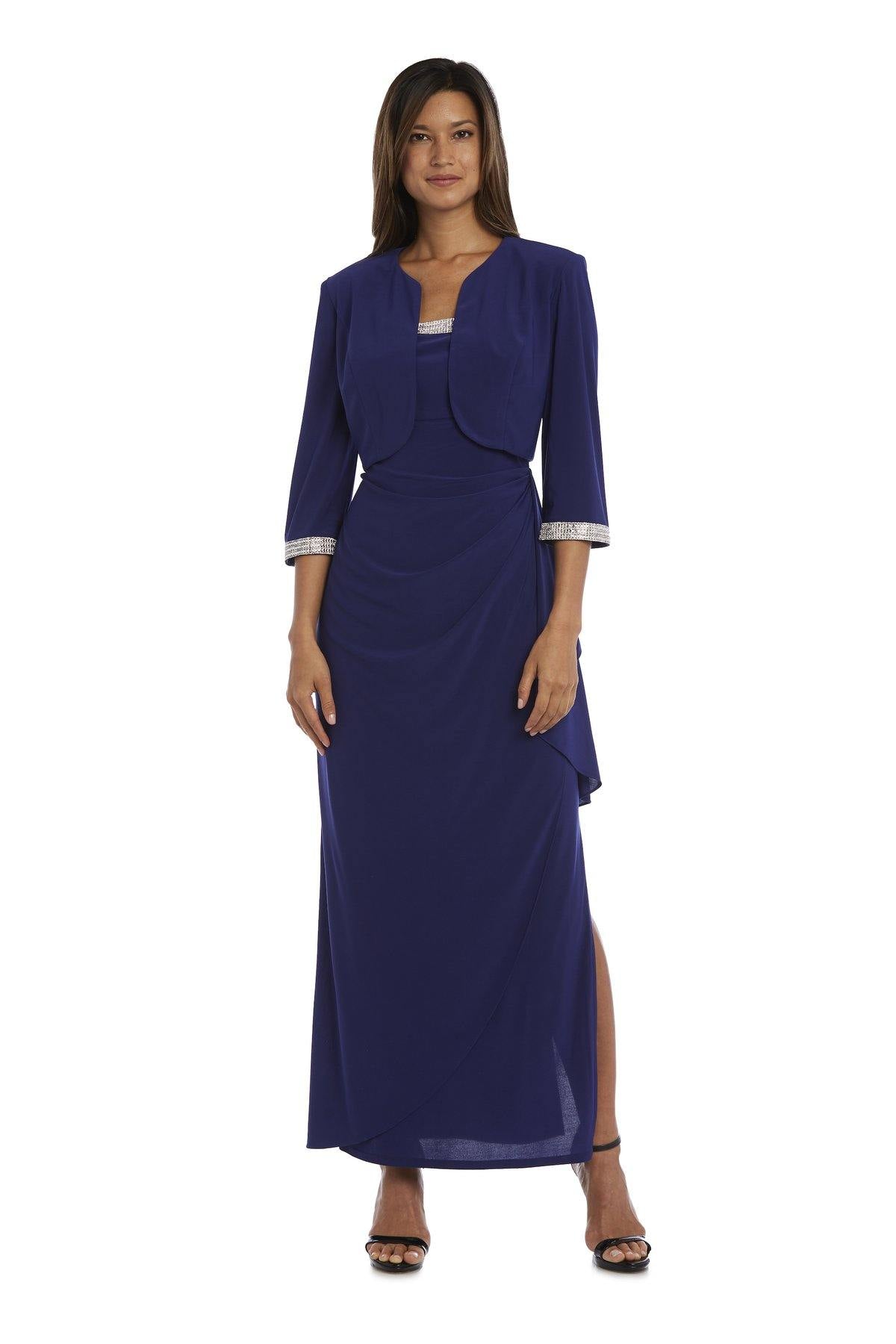 R&M Richards 3808 Evening Gown And Cropped Jacket Set