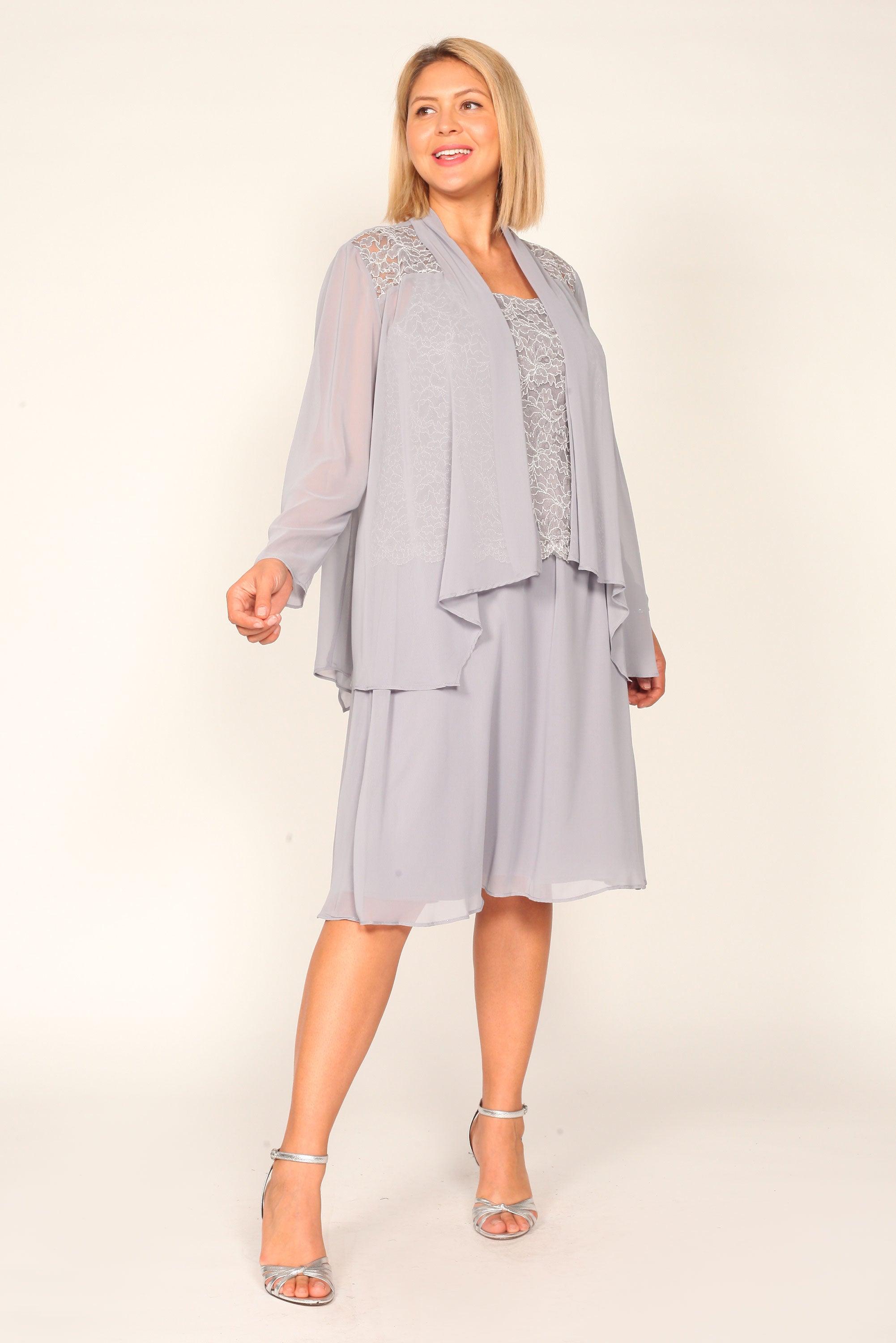 R&M Richards 3885 Mother Of The Bride Short Dress Silver | The Dress Outlet R&M Richards 3885 Mother Of The Bride Short Dress Silver | The Dress Outlet