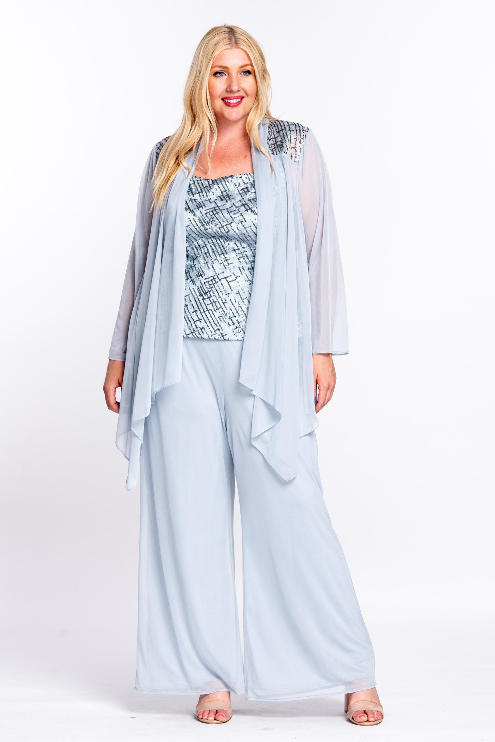 R&M Richards Formal Jacket Pant Suit Platinum 5043 - The Dress Outlet