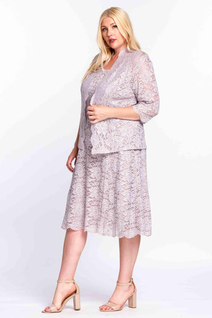 R&M Richards Short Mother of the Bride Lace Jacket Dress - The Dress Outlet R&M Richards