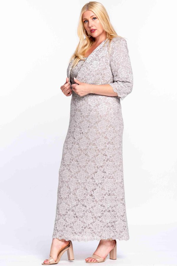 Long Formal Dress Champagne R&M Richards 5090