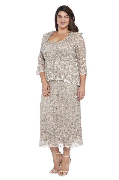 R&M Richards Long Plus Size Mother of the Bride Dress 5335W - The Dress Outlet