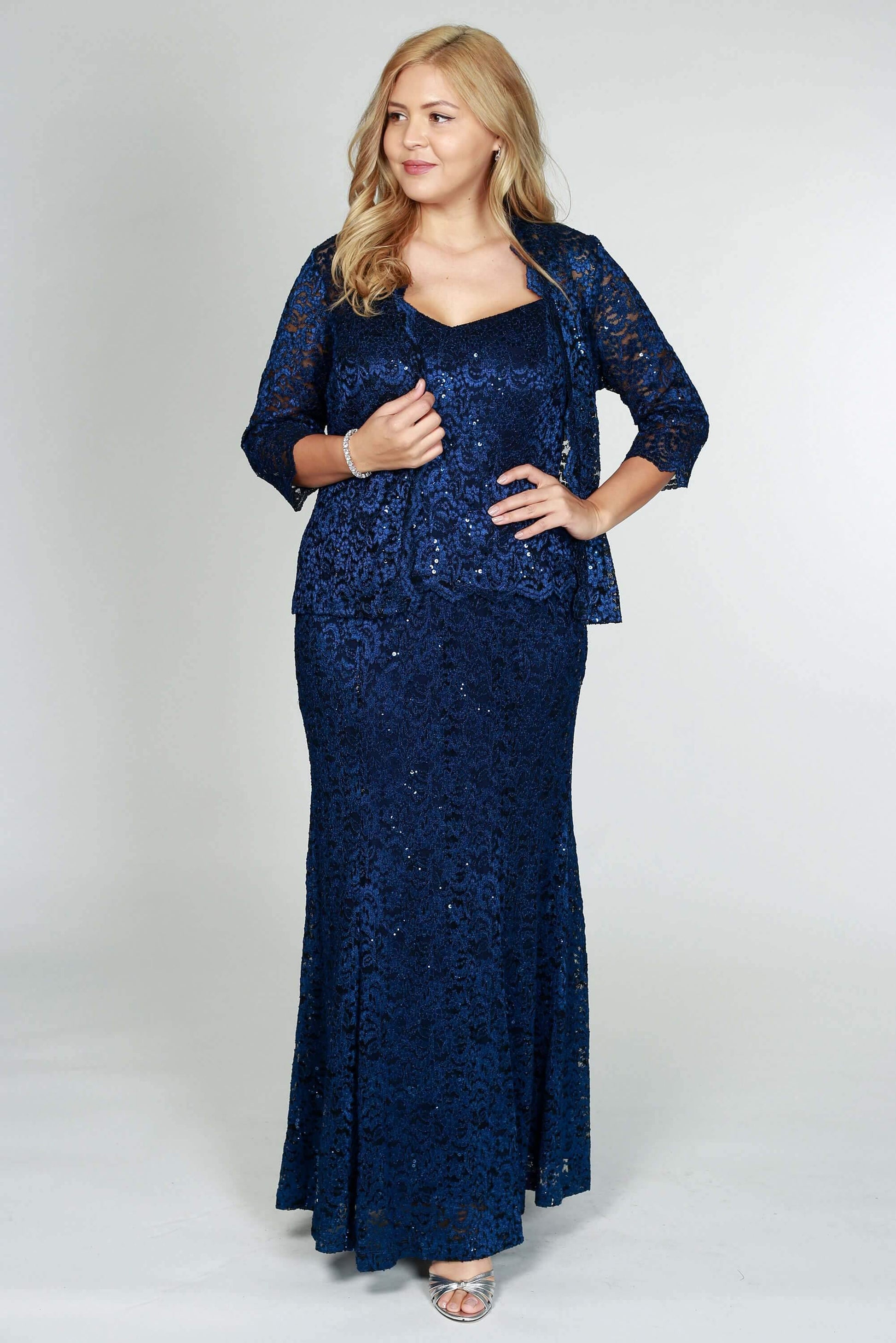 R&M Richards 5385W Long Plus Size Formal Dress