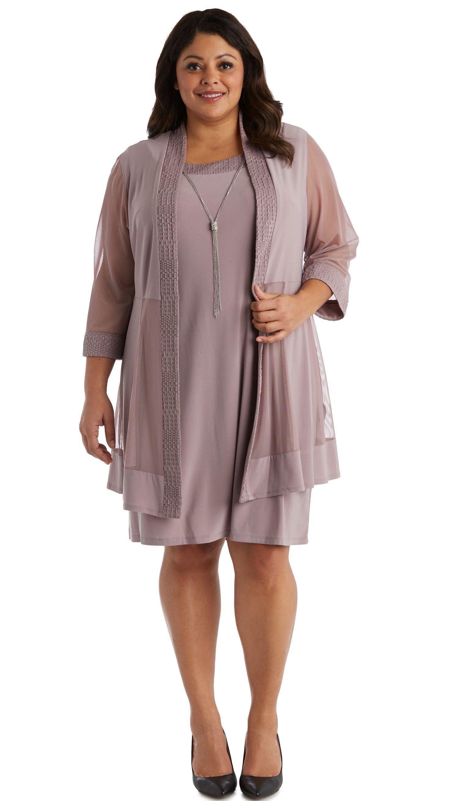 Mother of the Bride Dresses Short Plus Size Formal Dress Jacket Mauve