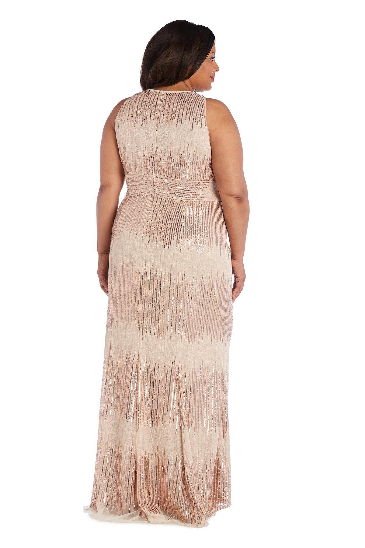 R&M Richards 5432W Long Plus Size Sequins Dress