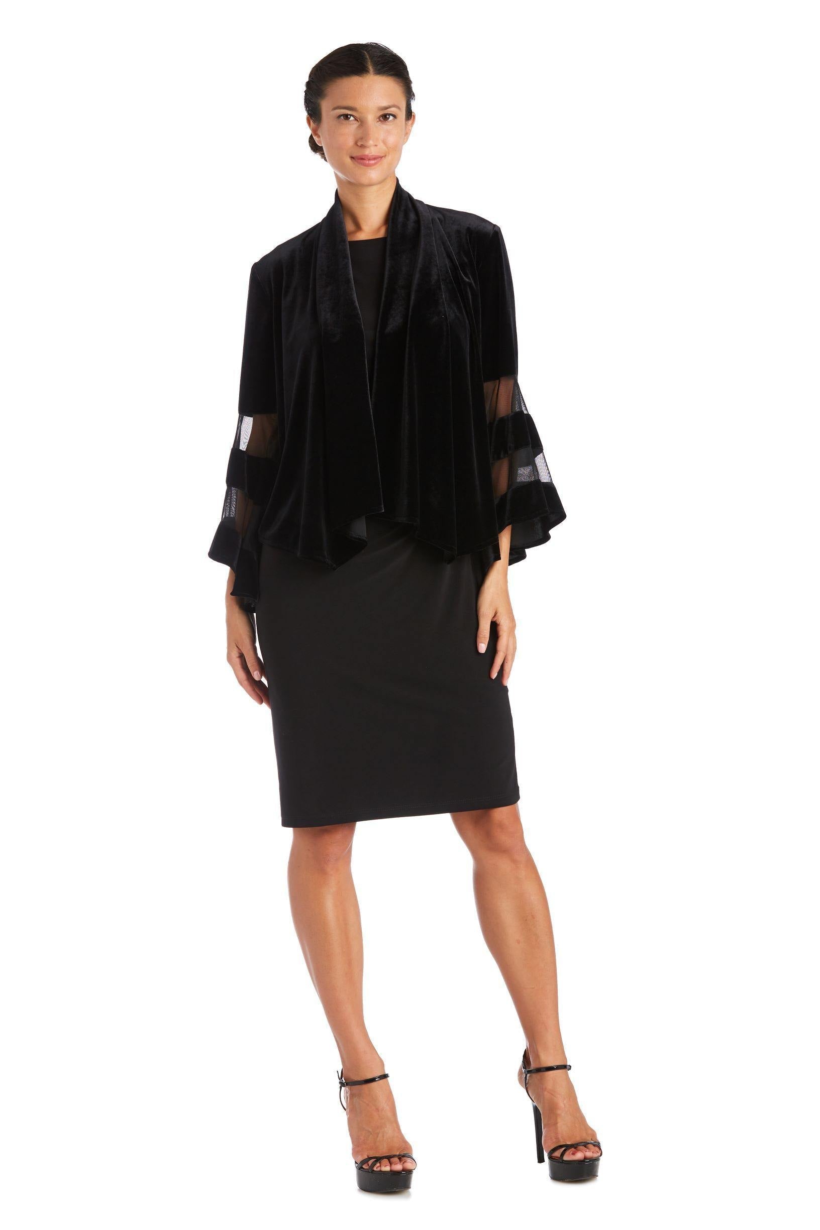 R&M Richards Sheer Band Butterfly Sleeves Jacket 5498 - The Dress Outlet