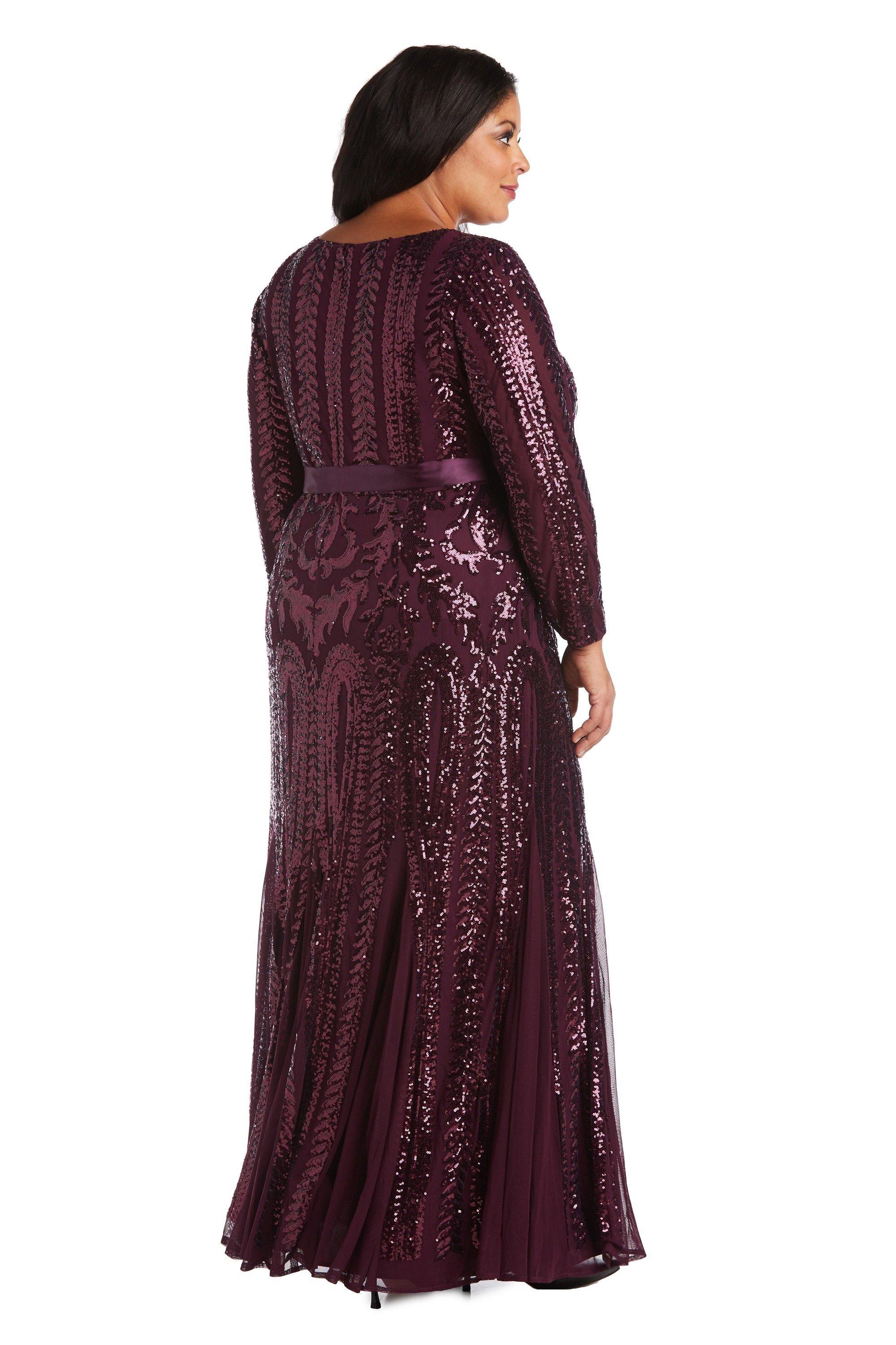 green emerald velvet dress R&M Richards 9466W Plus Size Long Formal Dress main image 1