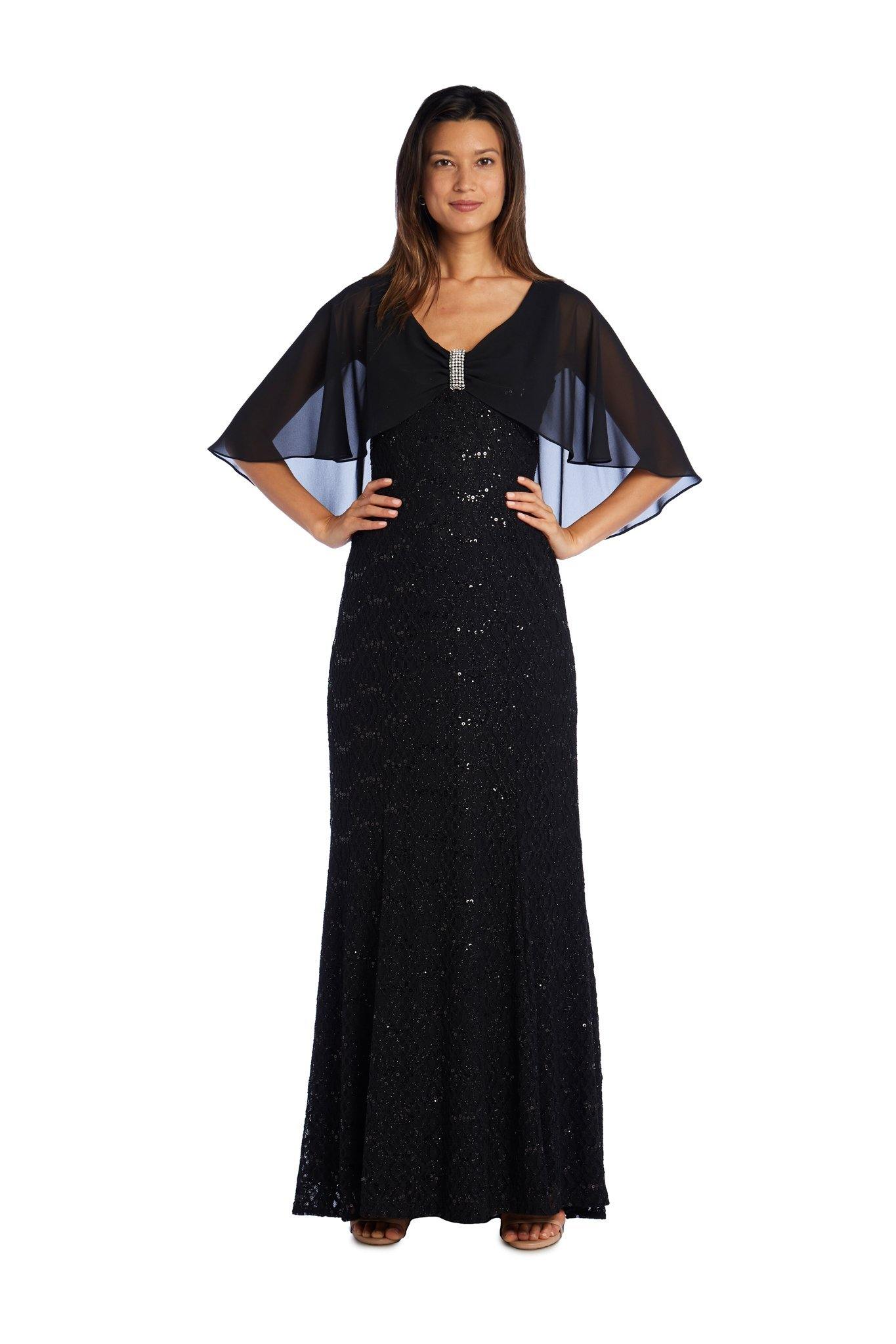 R&M Richards Long Mother of the Bride Lace Gown 5673 - The Dress Outlet