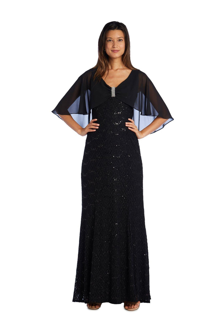 Black R&M Richards 5673 Long Mother Of The Bride Lace Gown for $105.99 ...