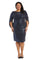R&M Richards Short Plus Size Metallic Dress 5861W - The Dress Outlet