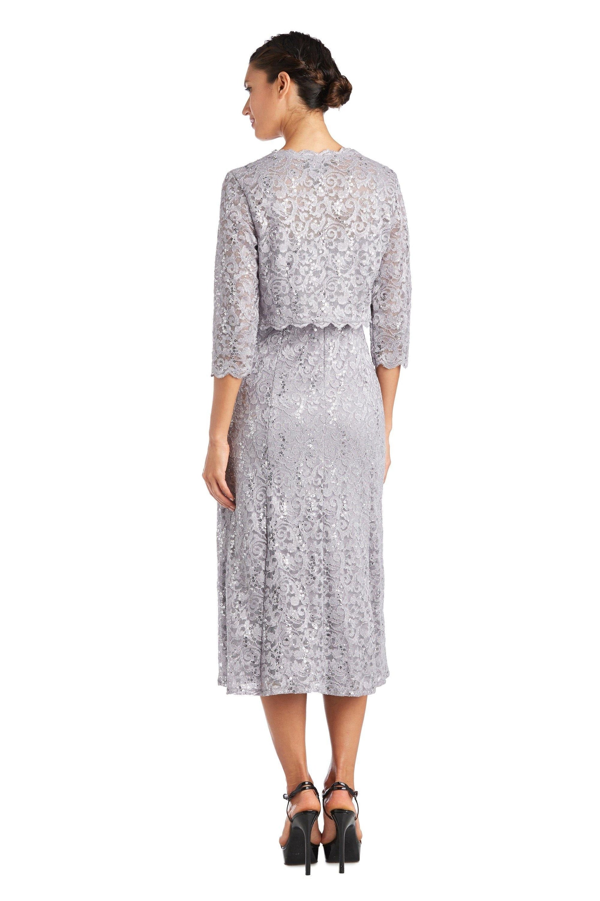 R&M Richards 5924 Long Formal Lace Jacket Dress