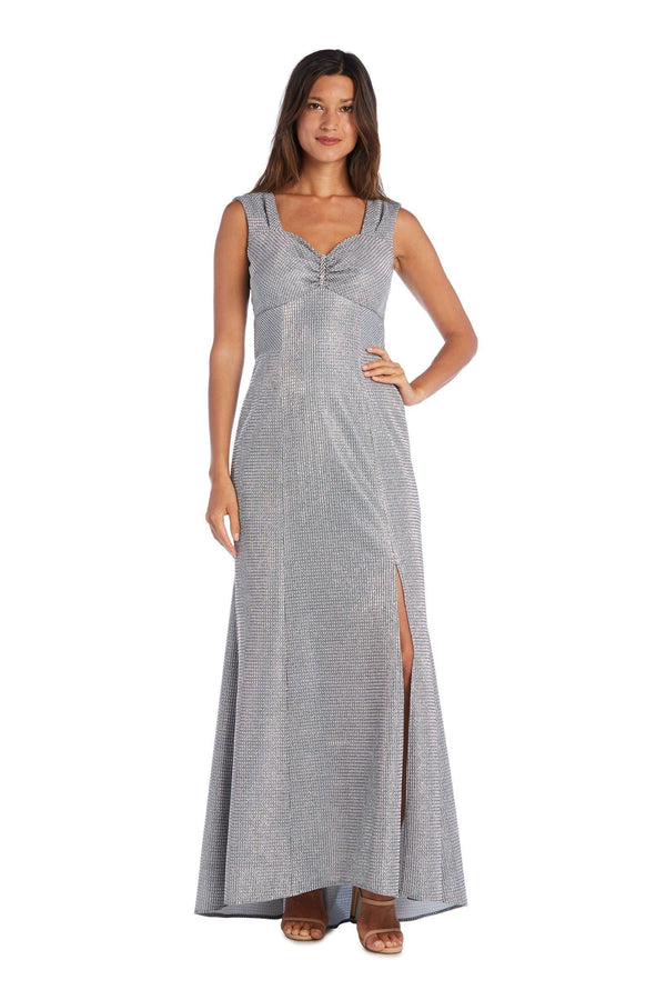 Long Sleeveless Metallic Dress Formal R&M Richards 5953
