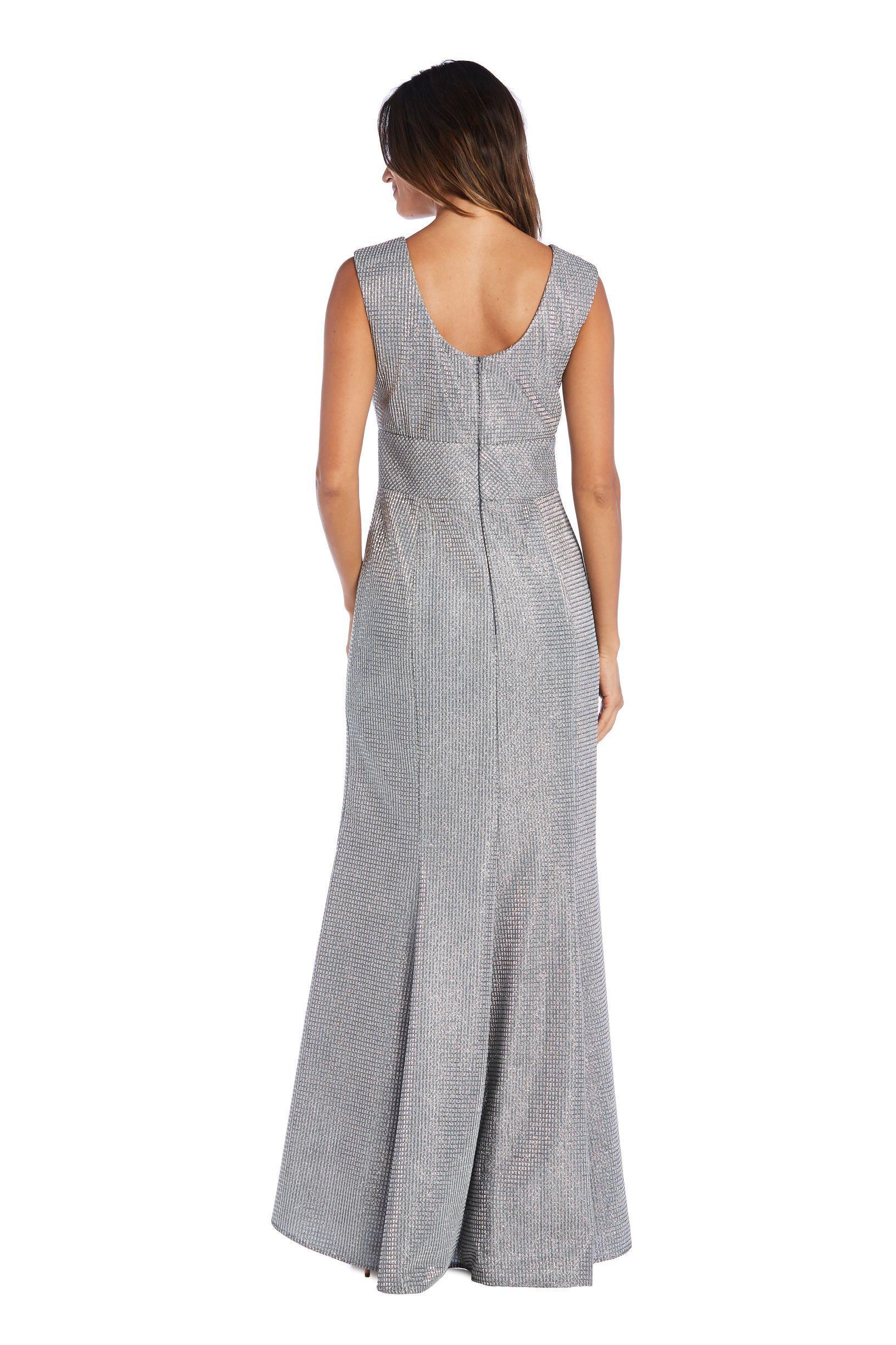 R&M Richards 5953 Long Formal Sleeveless Metallic Dress