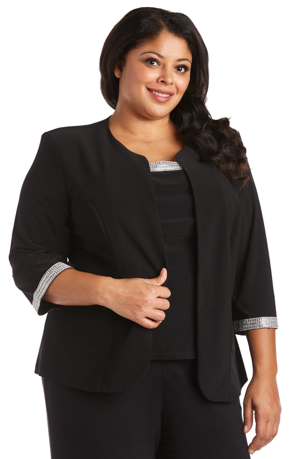 Plus Size Rhinestone Top Two Piece R&M Richards 5978W