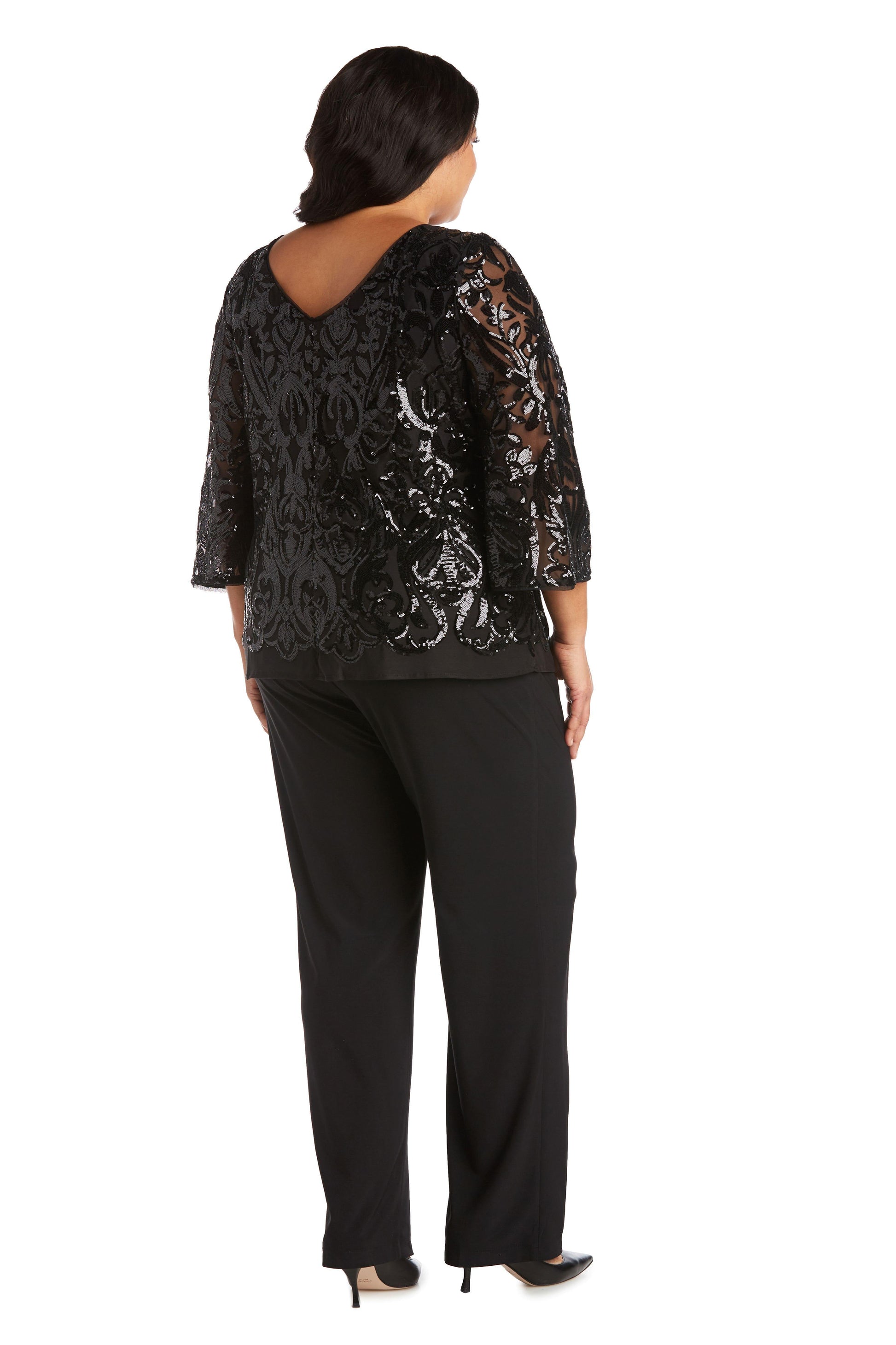 R&M Richards 5995W Plus Size Sequins Top