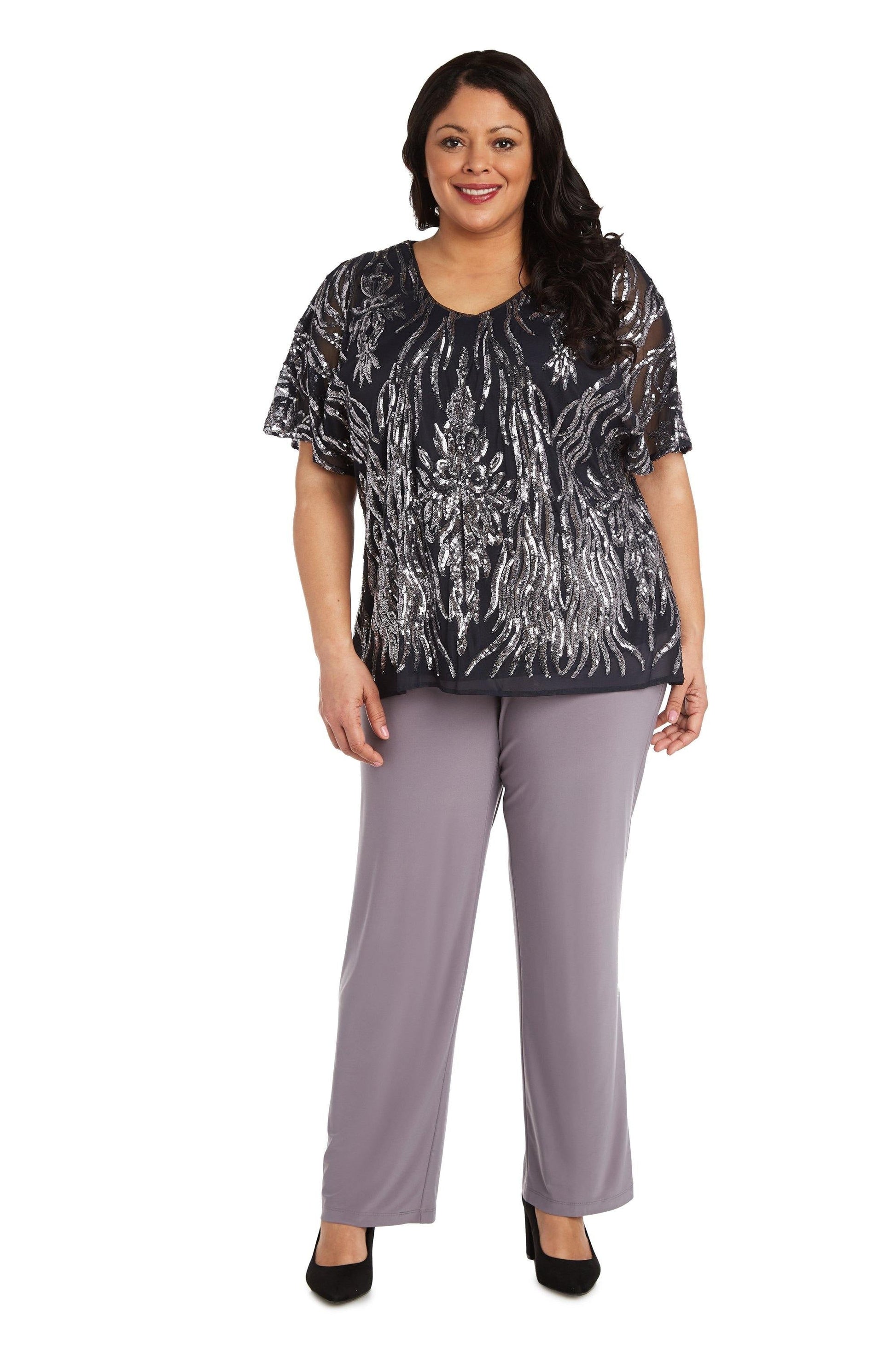 R&M Richards 7001W Plus Size Butterfly Sleeve Top