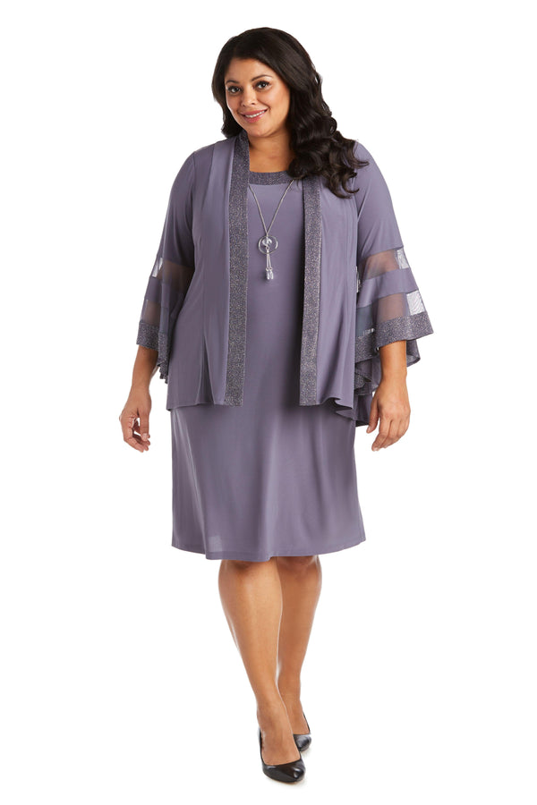 Plus Size Two Piece Dress Jacket Set R&M Richards 7005W