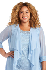 Silver R&M Richards 7008W Plus Size Pant Suit for $49.99 – The Dress Outlet