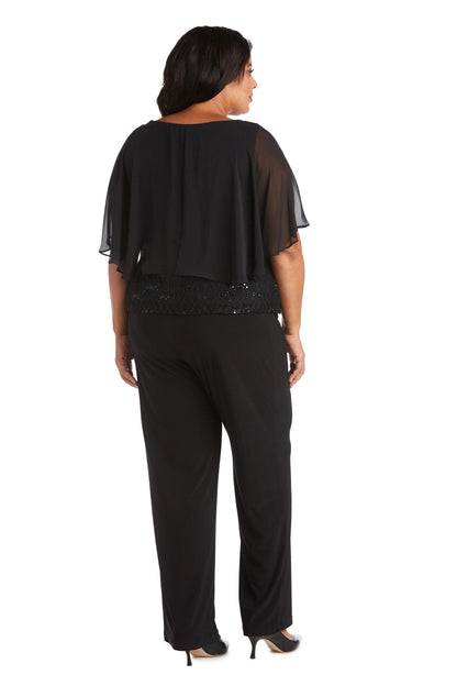 R&M Richards Plus Size Lace Caplet Pant Set 7029W - The Dress Outlet