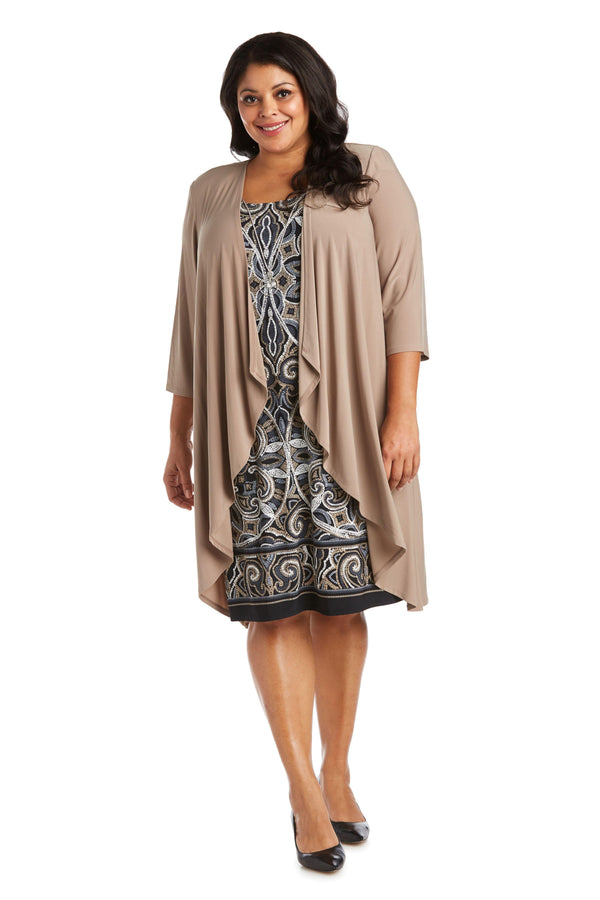 Short Plus Size Dress Jacket Dress R&M Richards 7037W
