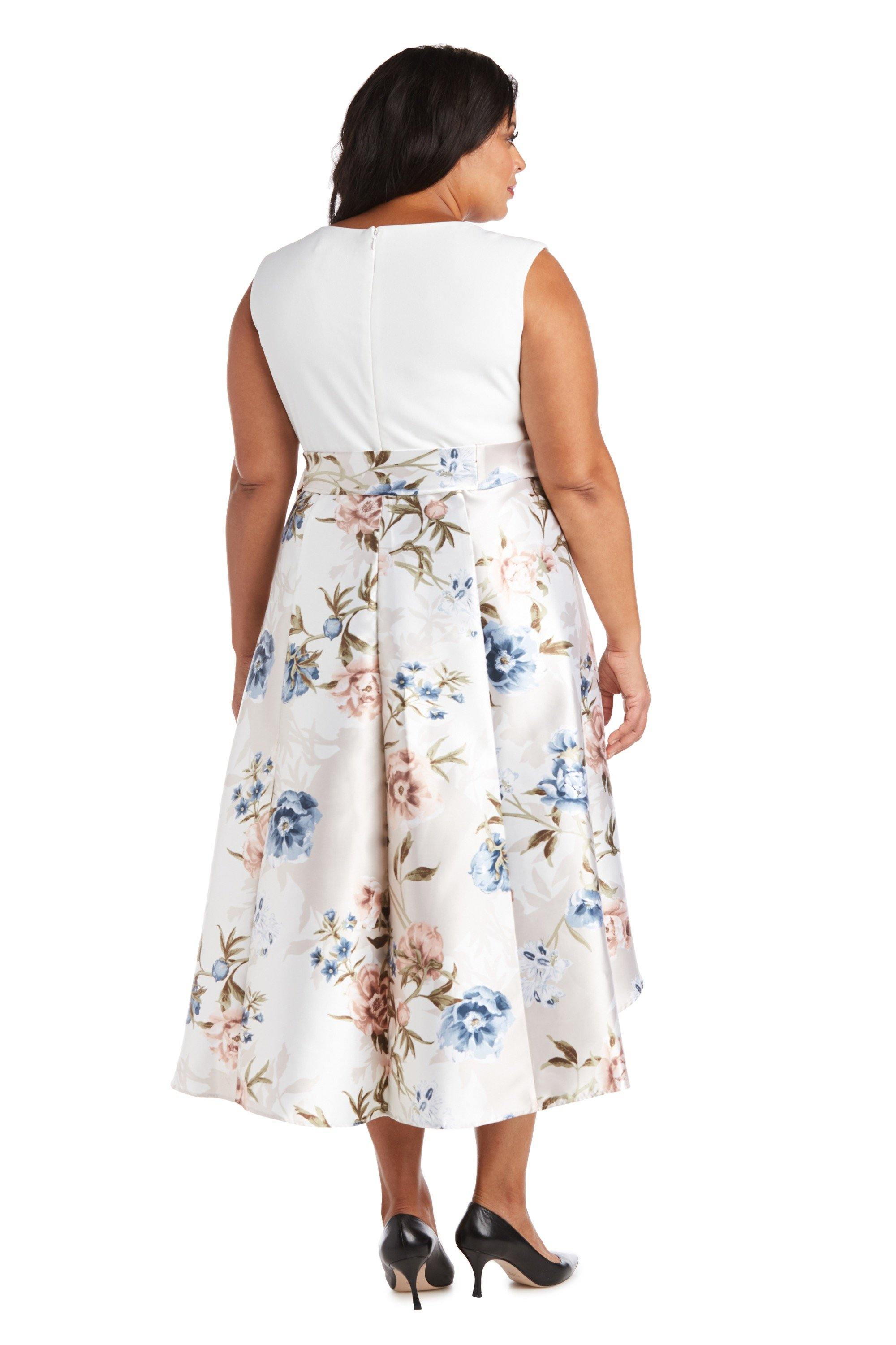 R&M Richards Plus Size High Low Floral Dress 7082W - The Dress Outlet