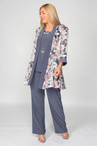 Gray R&M Richards 7102W Plus Size Mother Of The Bride Pant Set for $19. ...